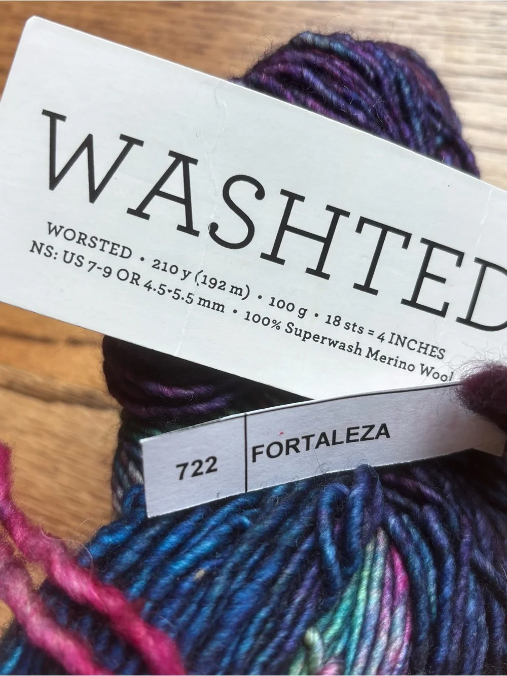 Malabrigo Yarn Washted 722 Fortaleza Teal Blue 100% SW Merino Wool Single Ply